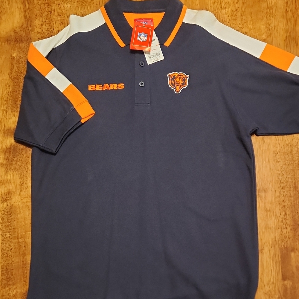 Vintage BEARS NFL Navy and Orange Polo Shirt
